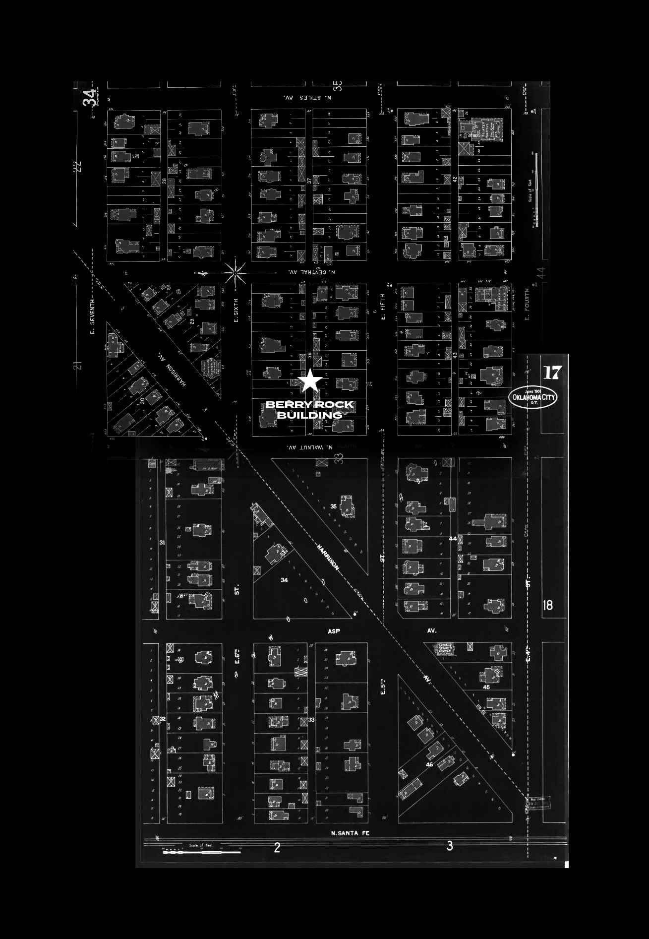 Sanborn fire insurance map of the Flatiron District showing the historic block layout where the Berry Rock Building now stands